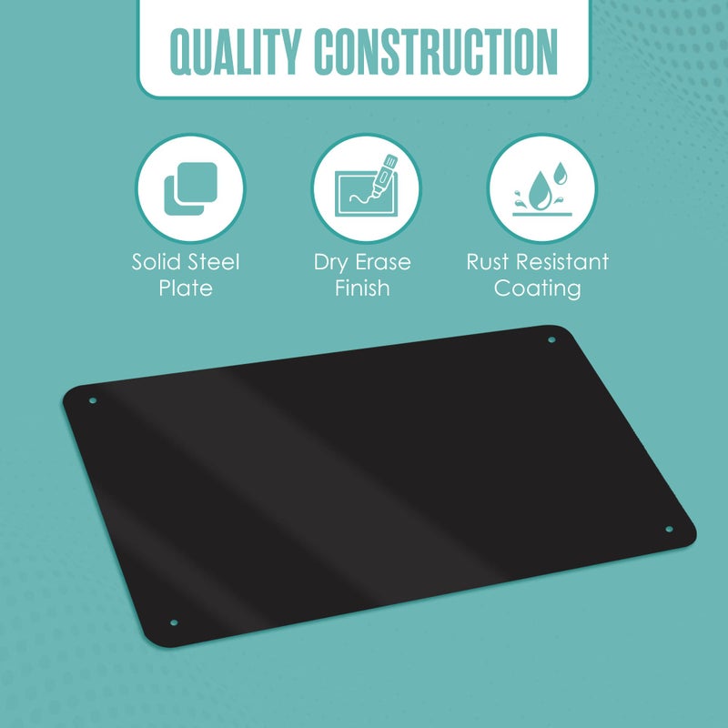 Houseables لوحة مغناطيسية من هاوسابلز، لوحة مغناطيسية للجدار، صفائح معدنية للمغناطيس، للأطفال، لوحة إعلانات، معلقة، ملاحظات، لوحة، تذكار، لوحة عرض كبيرة، صورة، قابلة للمسح الجاف، فصل دراسي، زخرفية، سوداء، 18x12 إنش - Image 4